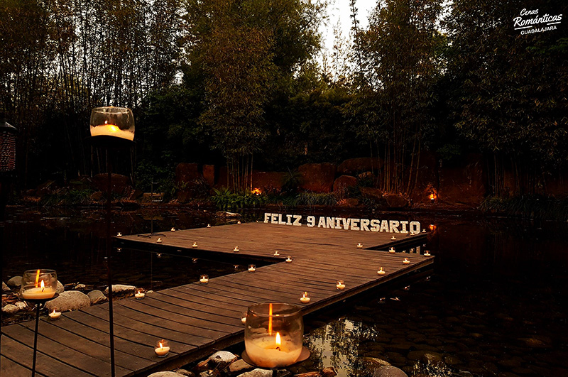 Cena romantica privada de Aniversario